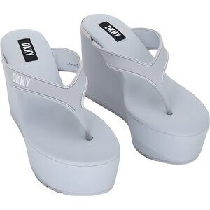 DKNY Trina Platform Wedge Thong Sandal Halogen Blue Women's US 6M